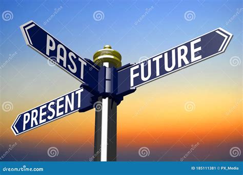 Future Present Past Signpost With Three Arrows Stock Illustration