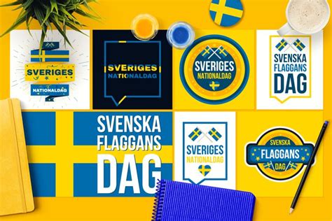National Sweden Day Greetings Set