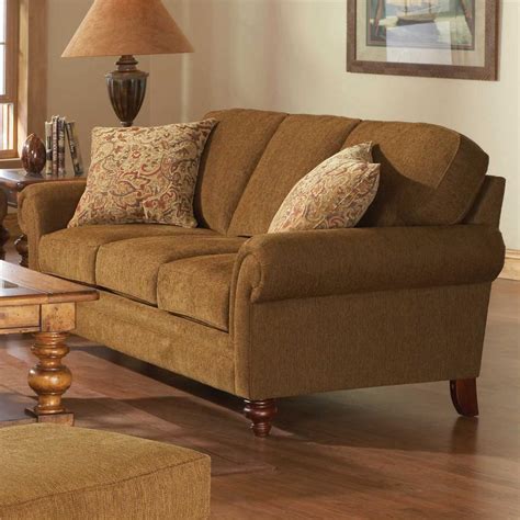 Broyhill Furniture Larissa Upholstered Stationary Sofa With Rolled Arms