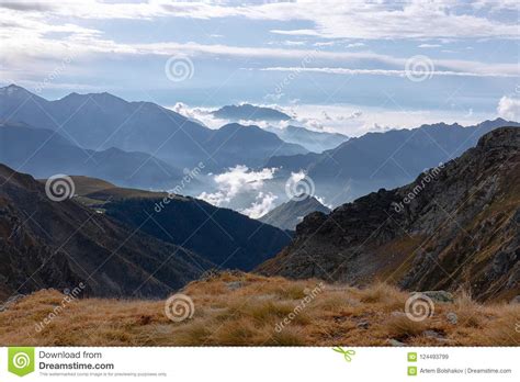 A Stunning Autumn Landscape Of The Italian Alps Covered With Morning
