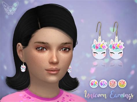 Unicorn Earrings For Kids The Sims 4 Download Simsdomination