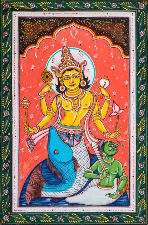 Dashavatara The Ten Incarnations Of Lord Vishnu Set Of Ten Paintings