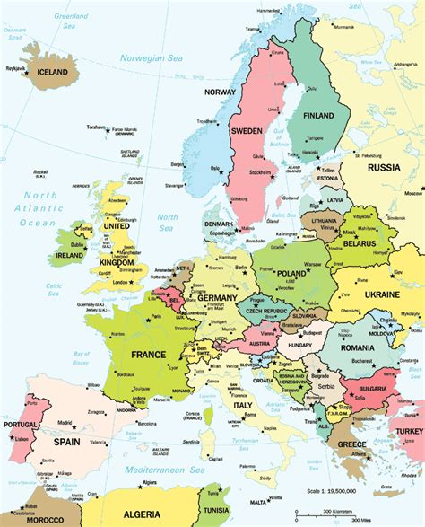Map Of Europe Countries Continental Region The Maps Of Europe