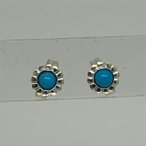 Sleeping Beauty Turquoise Stud Earrings Silverfinch Jewelry Design