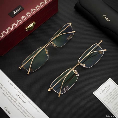 cartier solid 18k yellow gold optical eyeglasses