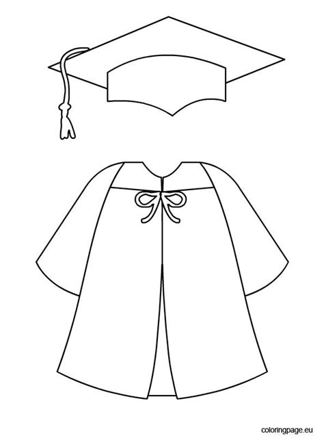 Graduation Cap And Gown Coloring Page Mezuniyet Okul Mezuniyet