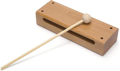Wood Block Musical Instrument With Mallet Solid Hardwood