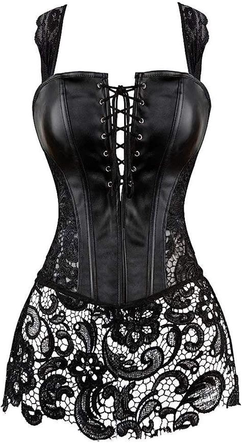 Ladies Young Fashion Body Shaper Gothic Faux Leather Corset Fashion