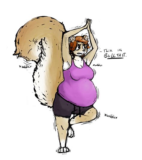 A Squirrel Who Is Too Knocked Up For Yoga By Quib Bot On