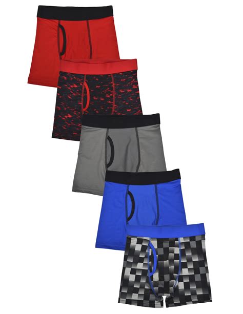 Athletic Works Boys Performance Red Boxer Briefs 5 Pack Sizes S Xl
