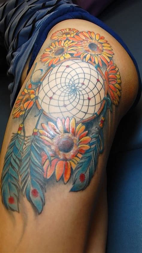 56 Awesome Colorful Dreamcatcher Tattoos