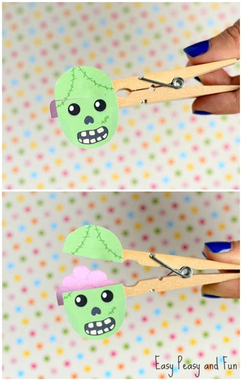 Clothespin Zombie Puppet Craft Halloween Crafts For Kids Ôn Thi Hsg