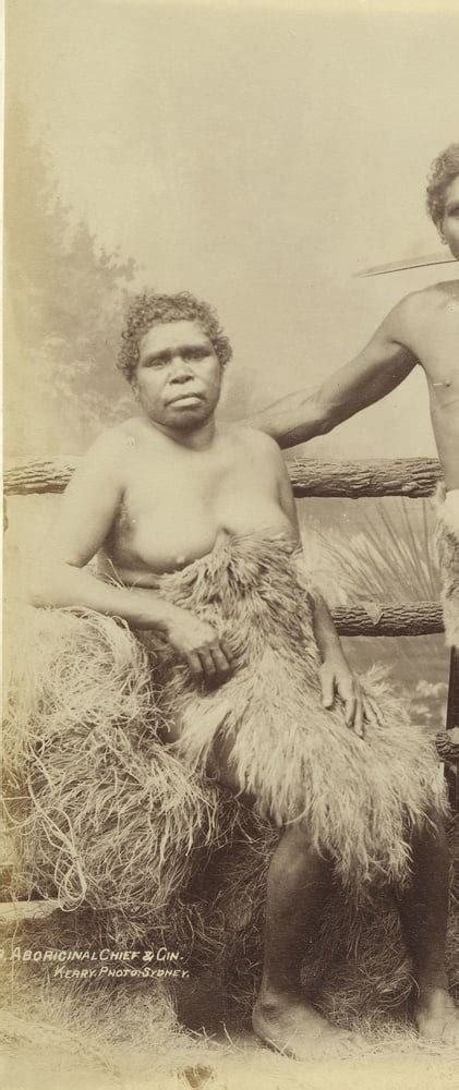 Nude Australian Aboriginal Mature Gin And Chief 1890s Photo 2 Pics