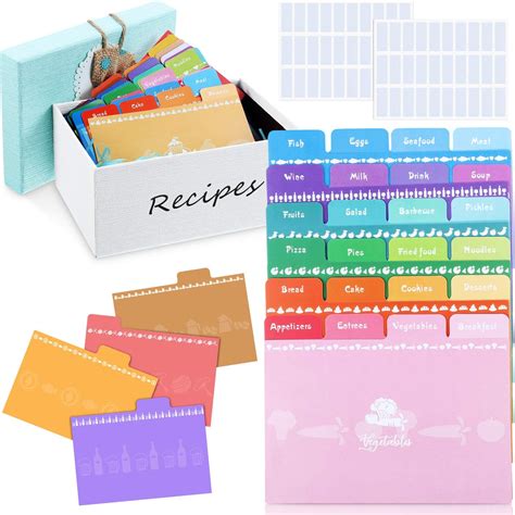 36 Pieces Recipe Card Dividers With Tabs 4x6 Inch Recipe Index Dividers