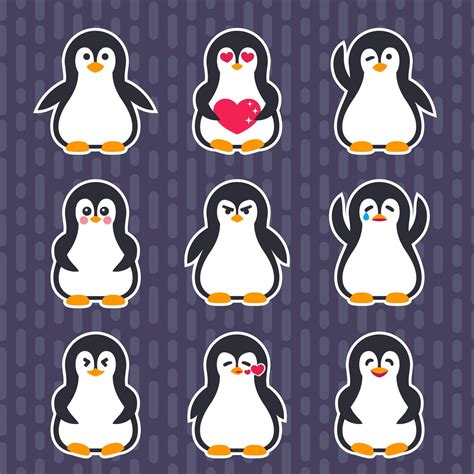 Emojis Set With Pinguin 7170109 Vector Art At Vecteezy