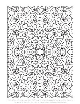 Blue skies quilt something blue. Free Kaleidoscope Colouring Page