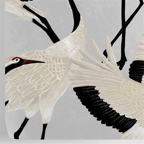 Grey Heron Print Wallpaper Asian Birds Wall Art Contemporary Etsy