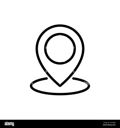 location line icon map pin symbol pointer outline sign vector illustration isolated on white