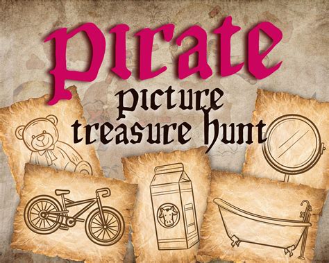 Pirate Treasure Hunt Clues Picture Scavenger Hunt For Ages Etsy