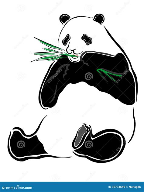 Panda Mit Bambus Vektor Abbildung Illustration Von Leben 30734649