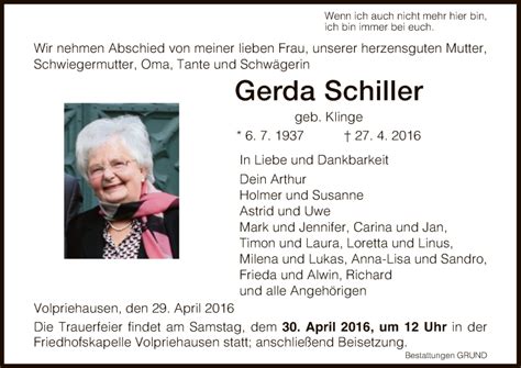 Traueranzeigen Von Gerda Schiller Trauer Hna De My XXX Hot Girl