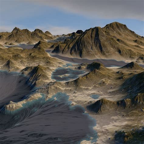 3D Terrain river | CGTrader