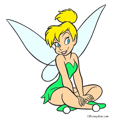 Tinkerbell Black And White Tinkerbell Sit Down Cartoon Decal Vinyl Car
