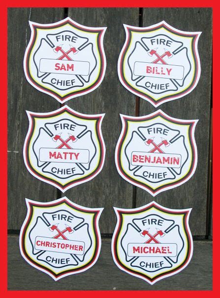 Printable Fire Chief Badges That You Can Personalize For Each Party