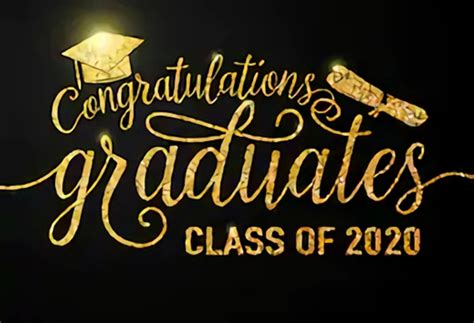 Graduation Congratulations Gold And Black Class Of 2020 Photo Backdrop