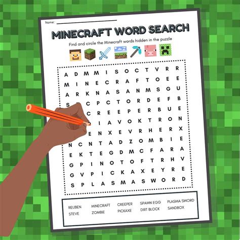 Minecraft Word Search Free Printable Literacy Learn