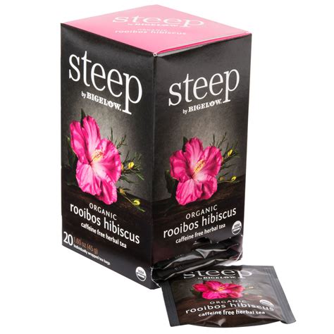 steep by bigelow organic rooibos hibiscus tea bags 20 box