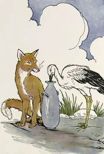 The Fox And The Stork Fables Of Aesop