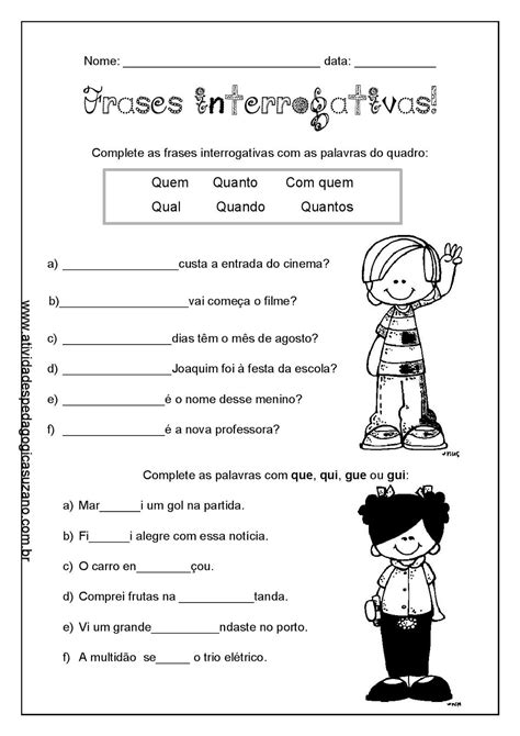Frase Interrogativa Aula De Português Atividades De Alfabetização