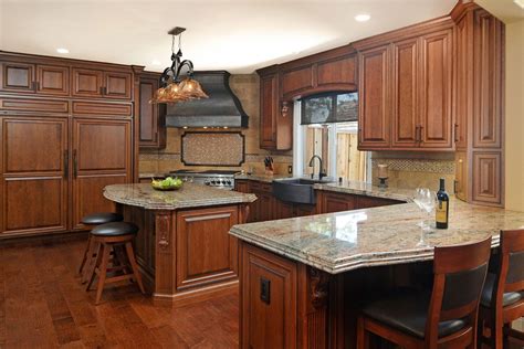 Traditional Cherry Kitchen With Rich Stain Crystal Cabinets
