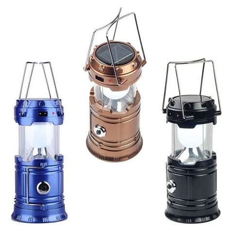 Camping Lantern Flashlights Collapsible Solar Lanterns Rechargeable