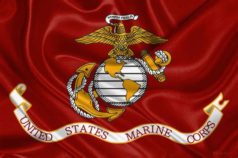 U S Marines U S M C Corps Flag Digital Art By Serge Averbukh Pixels