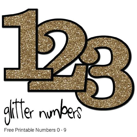 Free Printable Glitter Numbers Make Breaks