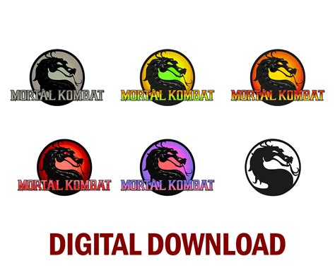 21 Mortal Kombat Logos Bundle Svg Png Mortal Kombat Dragon Etsy Uk