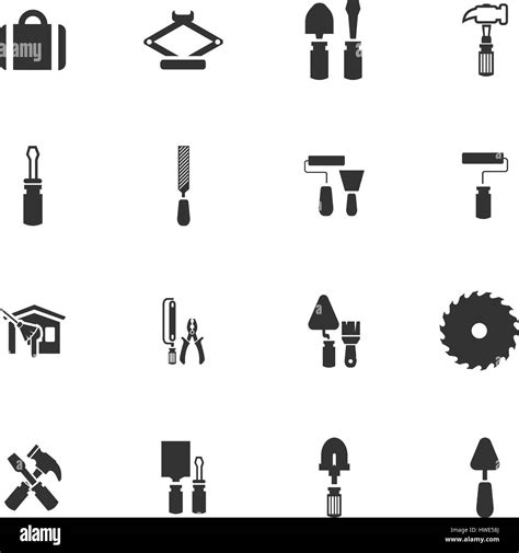 Work Tools Icon Set For Web Sites And User Interface Stock Vector Image