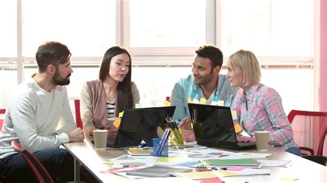 Group Of Multiethnic Busy People Working In An Office Mixed Race Team