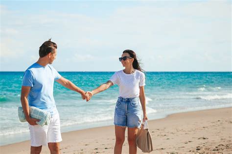 Young Couple In Love On The Beach Summer Vacation Happy Man And Woman