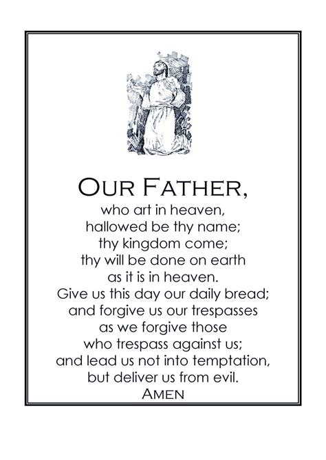 Our Father Prayer Printable Free Printable Templates