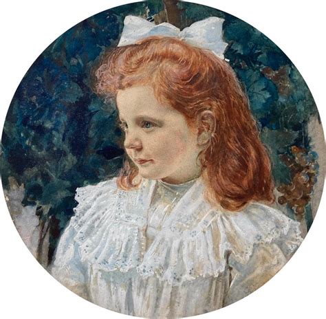 Circle Of Myles Birket Foster Portrait Of A Red Haired Girl For Sale
