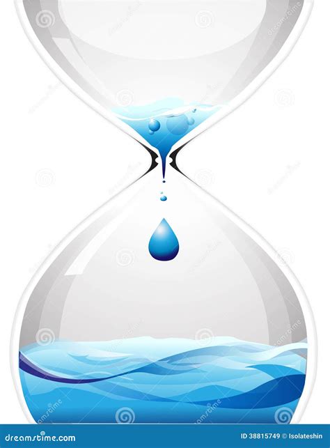 Hourglass With Dripping Water Stock Vector Illustration Of