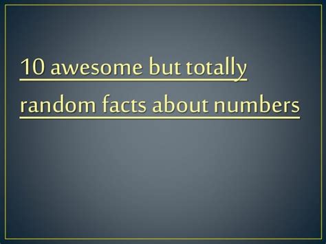 Facts About Number