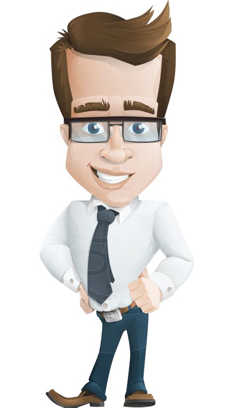 Vector Office Worker Cartoon Character Charles Thumb Up Graphicmama