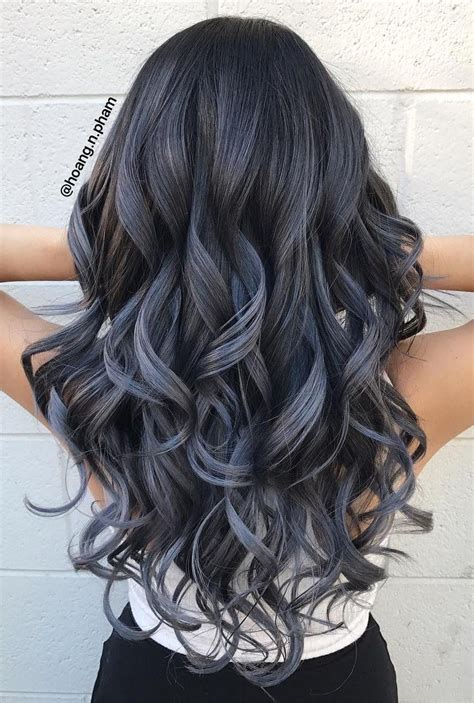 • unless you're very careful, avoid anything that will age you. Silver/grey bayalage | Hair color for black hair, Hair ...