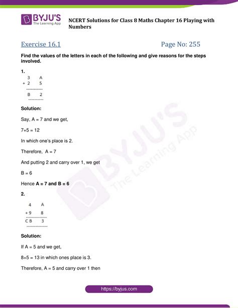 Ncert Solutions For Class 8 Maths Chapter 16 Playing With Numbers The