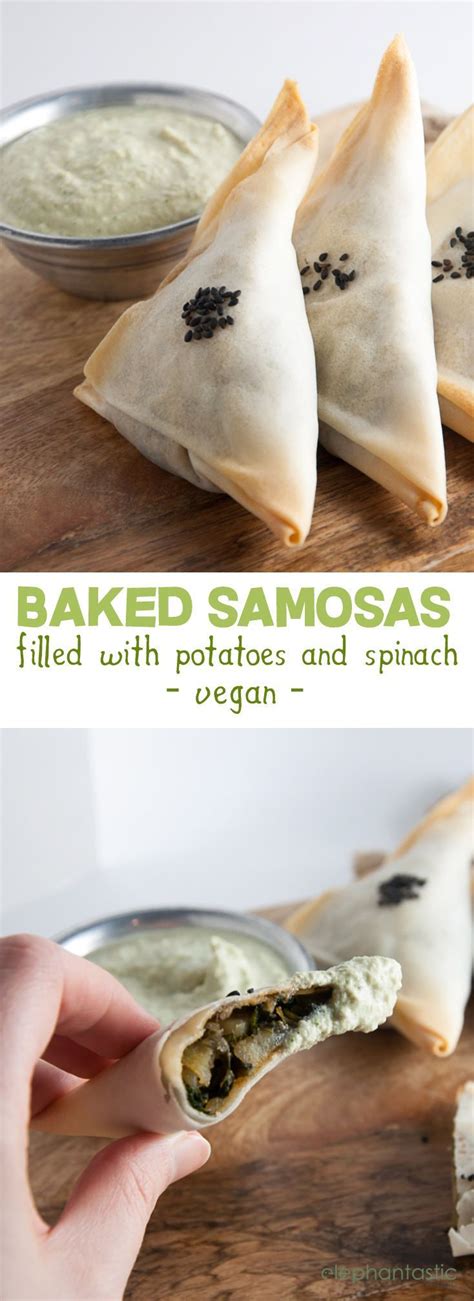 Baked Samosas Filled With Spinach Potatoes ElephantasticVegan Com