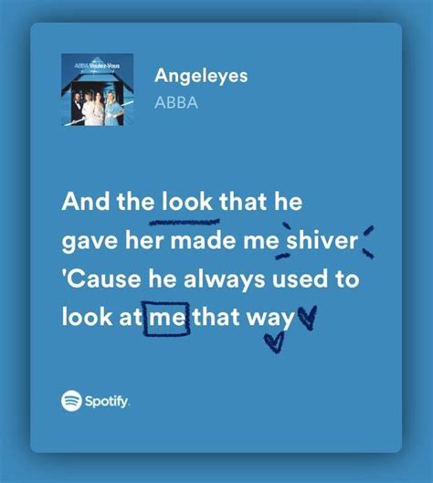 Angeleyes Appreciation In 2022 Pretty Lyrics Blue Song Lyrics Abba